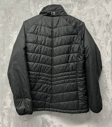 NBC Sports Jacket Womens Large Black Cutter & Buck Puffer Full Zip Workwear - Picture 9 of 11