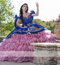 Luxury Beaded Crystals Quinceanera Dresses Sweetheart Ball Gown Ruffles Sweet 16