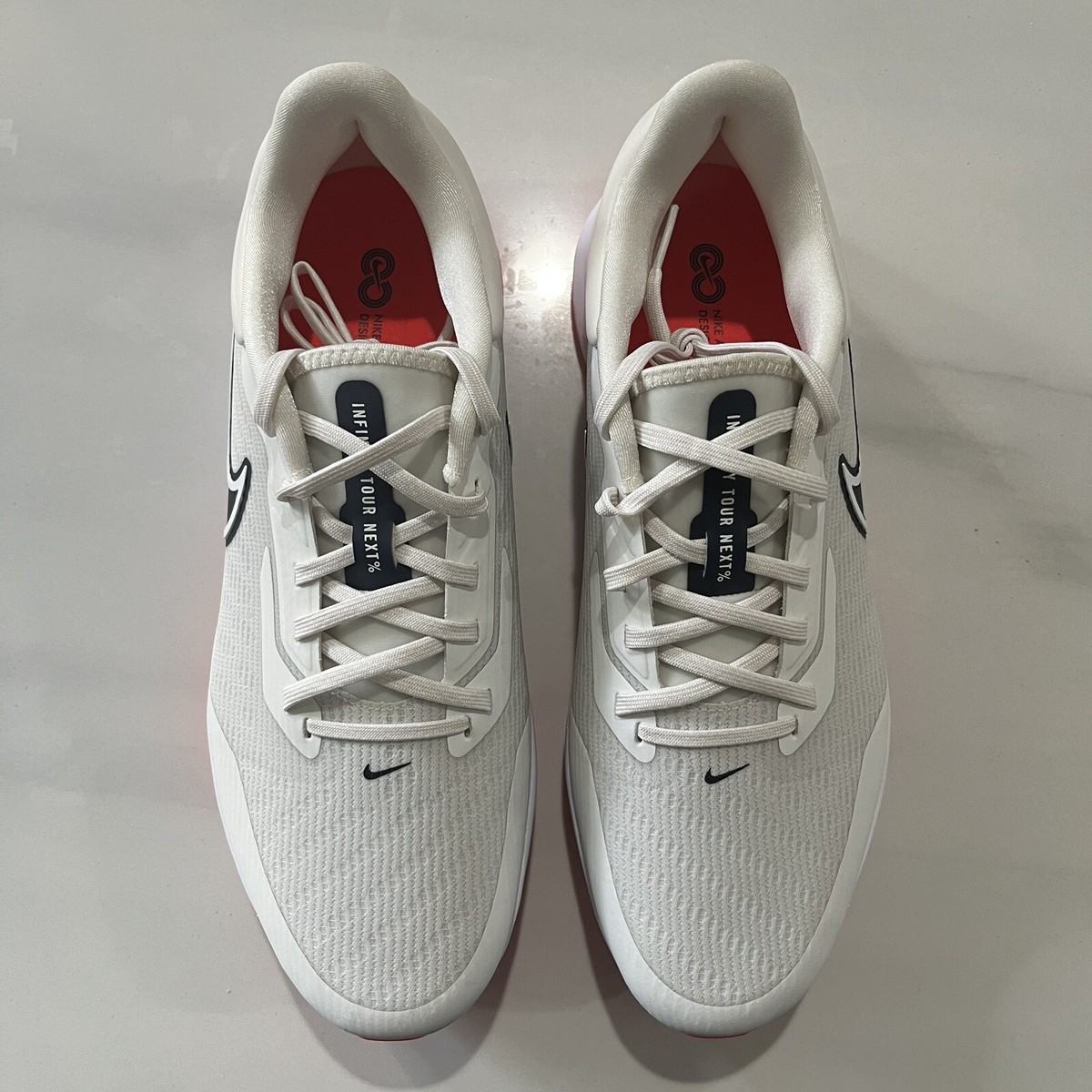 Nike Air Zoom Infinity Tour Golf Shoes White Crimson New DC5221