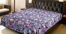 Queen Vintage Traditional Kantha Quilt Blanket Bedspread Coverlet Bed Runner