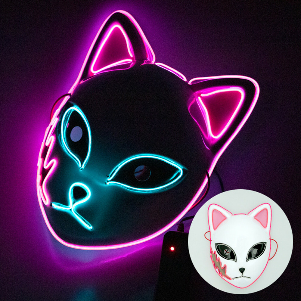 Buy Demon Slayer Mask,LED Halloween Mask Japanese Anime Demon Slayer (3pcs)  Online at Low Prices in India 