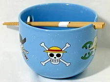 ONEPIECE Ceramic Ramen Bowl with Chopsticks Set 14 Oz