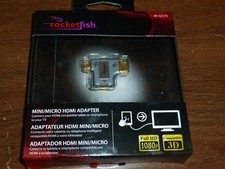 New Rocketfish RF-G1175 Mini / Micro HDMI Adapter - Silver/Gold