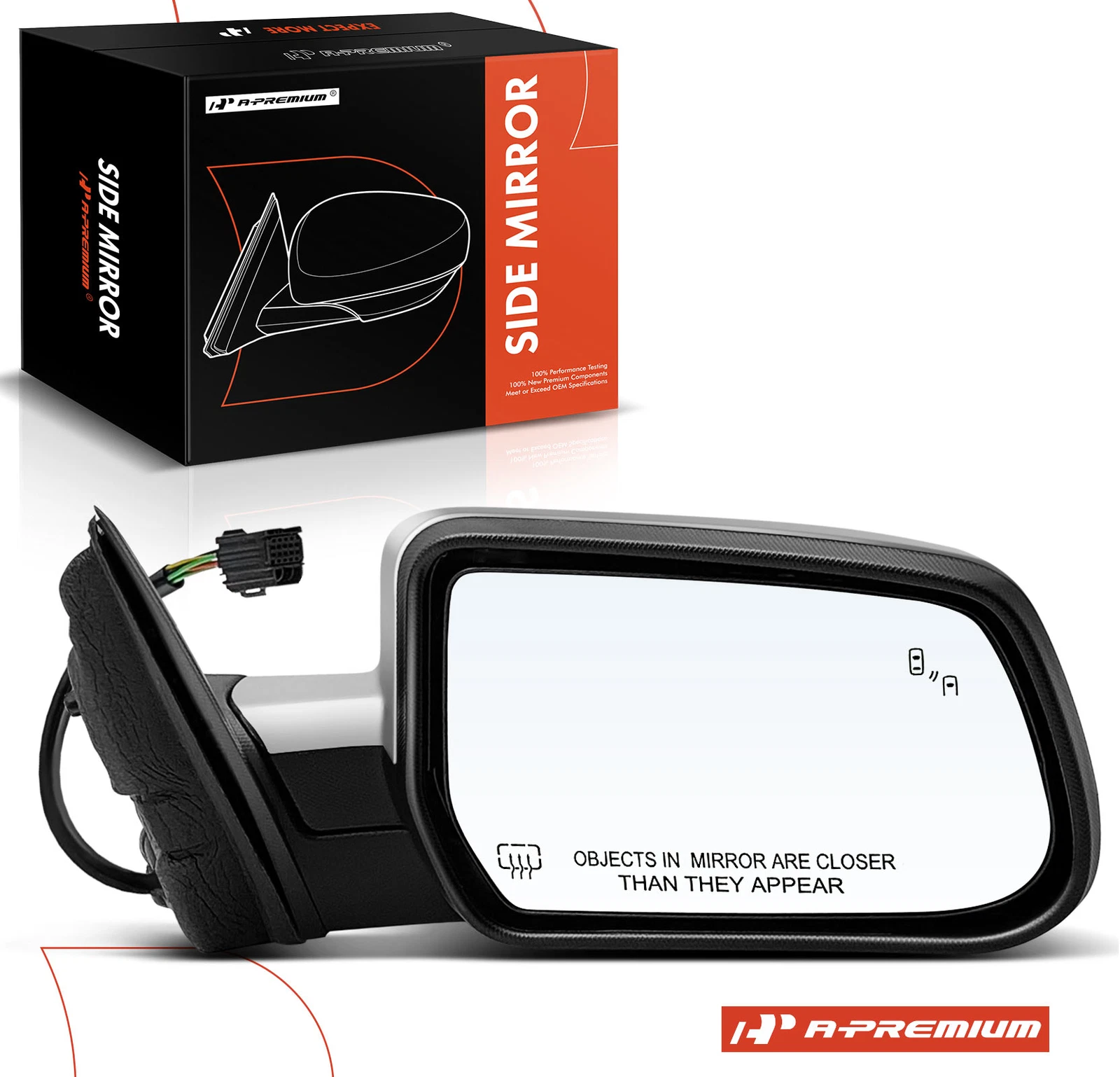 A-Premium Passenger Power Mirror Manual Fold Blind Spot for Chevy Equinox 16-17