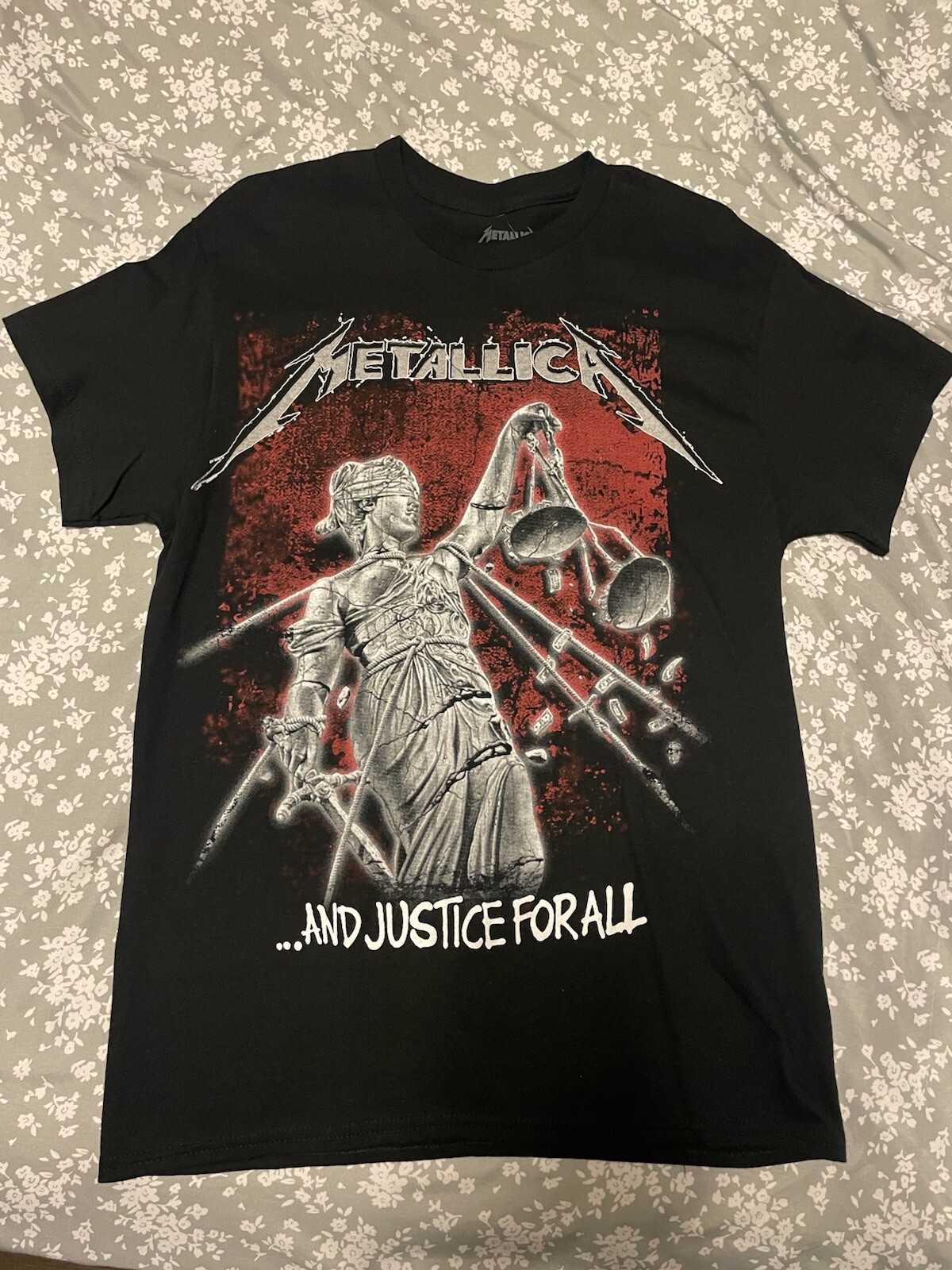 Metallica Men’s Short Sleeve black Shirt, And Justice For All