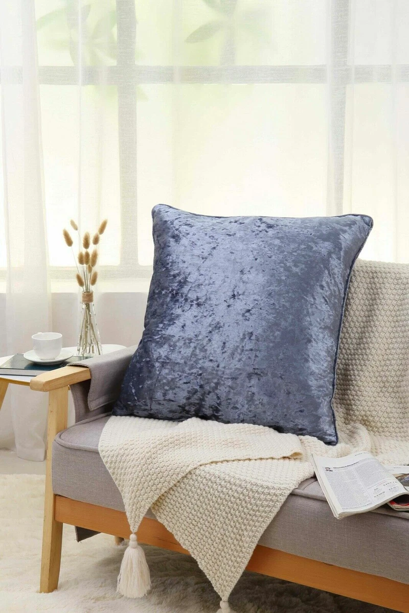 New Luxury Crushed Velvet FILLED Cushion Covers Plush Plain 18