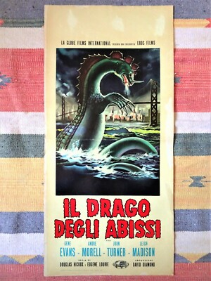 Locandina IL DRAGO DEGLI ABISSI Poster The Giant Behemoth SEA MONSTER Horror