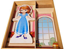 Melissa & Doug Disney Sofía La Primera Muñeca Magnética de Madera Juego