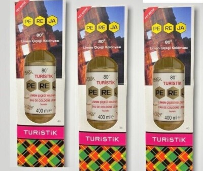 Pareja Lemon Fragrance Cologne Limon Kolonyasi %80 Alcohol 400ml Bottle of 3 Pk