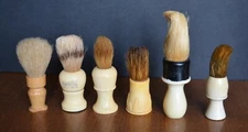 VTG SHAVING BRUSHES (6) LOT 3 CAVALIER EVER-READY STRONG SET RUBBERSET