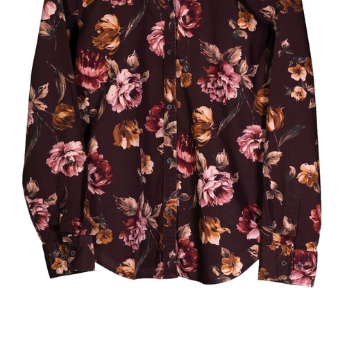 Chaps Ralph Lauren Women's Brown Floral Button Up Shirt Blouse PXL Petite Top - Picture 5 of 8