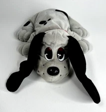 Vintage Galoob Pound Puppies Plush Medium 15" Gray Red Collar Black Eyes 1997