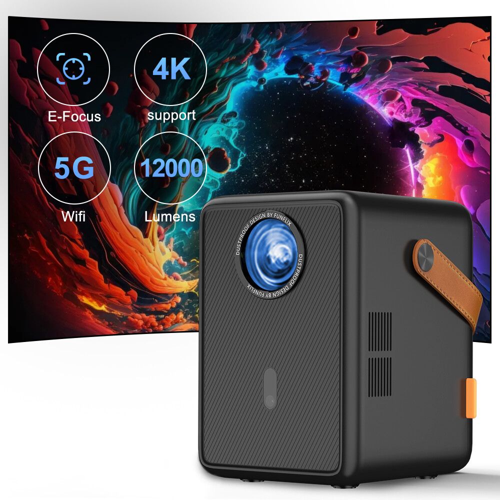 4K Mini Projector 10000 Lumen LED 1080P WiFi Bluetooth UHD Portable Home Theater-image