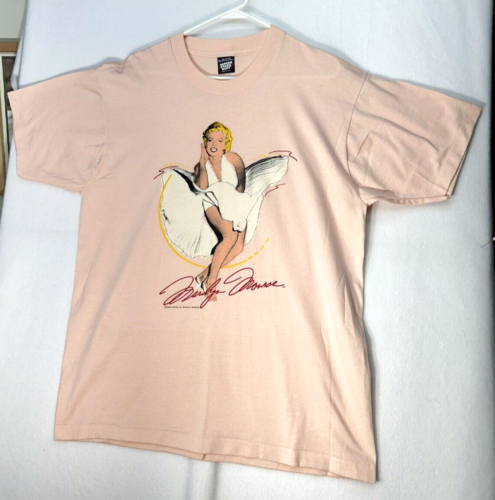 T-shirt vintage 1989 Estate of Marilyn Monroe Iconic Flyaway robe XLarge pêche RARE - Photo 1 sur 14