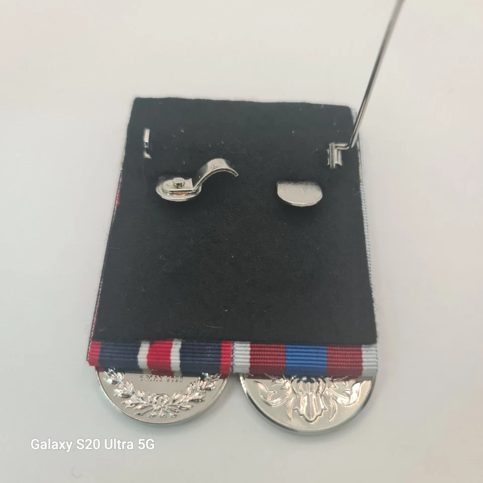 Queens Platinum and Kings Coronation 2023 Full Size Medal Court Mounted set - Image 2 of 2