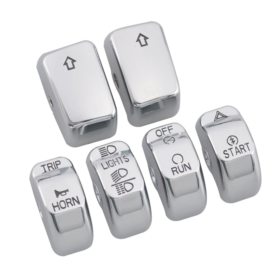 For Harley Softail Heritage Classic Dyna Chrome Switch Housing＋ 6pcs Button Cap