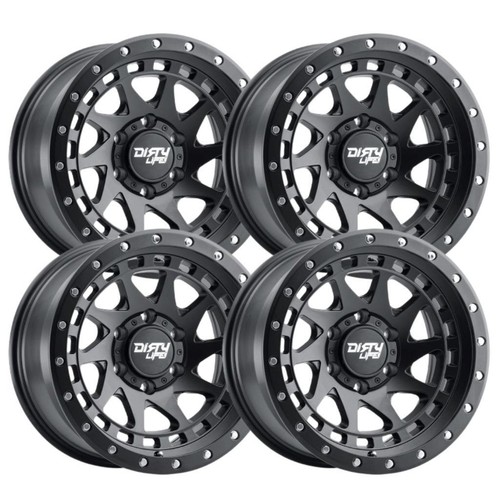 Anigma Rims (Set-4) Dirty Life Enigma Pro 17x9 6x139.7 -12mm Satin Black Wheels ...