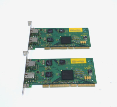 Lot of 2 3Com 3C982-TXM EtherLink Server 10/100 PCI Dual Port Network Card