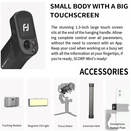 Feiyu Tech SCORP-Mini 3-Axis Camera Gimbal Stabilizer for Smartphone GoPro