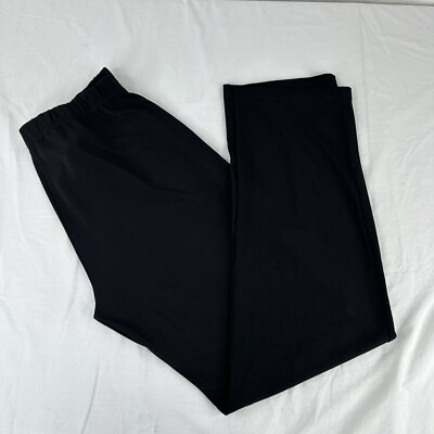 Clara Sun Woo Pants Womens Size 1X Black Pull On Stretch Wide Leg Elastic Nice!