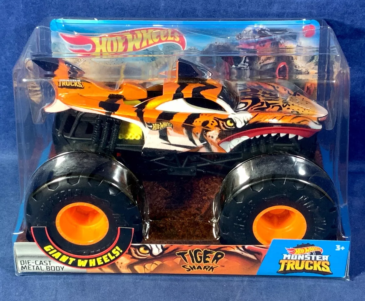 New - TIGER SHARK - 1:24 HOT WHEELS Giant Wheels MONSTER TRUCKS Die Cast -  2019 | eBay