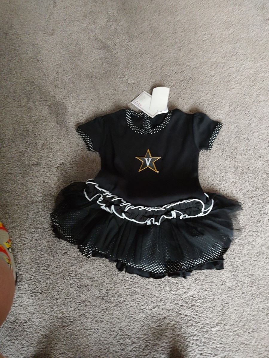 Two Feet Ahead NCAA Vanderbilt Baby Pin Dot Tutu Dress, 4T