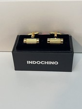 Indochino Gold-Tone Cylinder Bar Cufflinks Bullet Back w/ Box   New