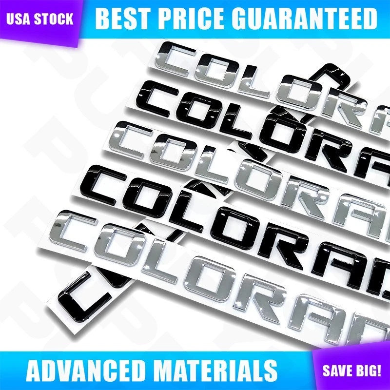 3Pcs 3D Front Door & Side Letters Rear Truck Emblem For Chevy Colorado 2007-2020 Foto 2 de 3