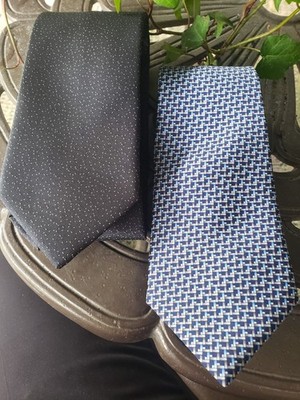 2 Lanvin silk ties geometric print Excellent condition