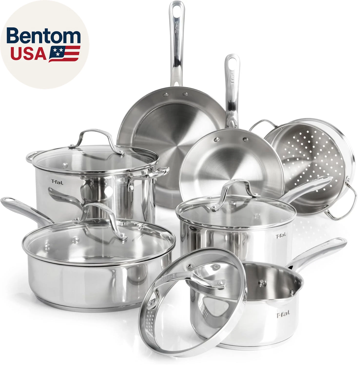 Stainless Steel Pots and Pans Set 11 Piece, Induction, Oven Broiler Safe 500F, K
Opens in a new wind