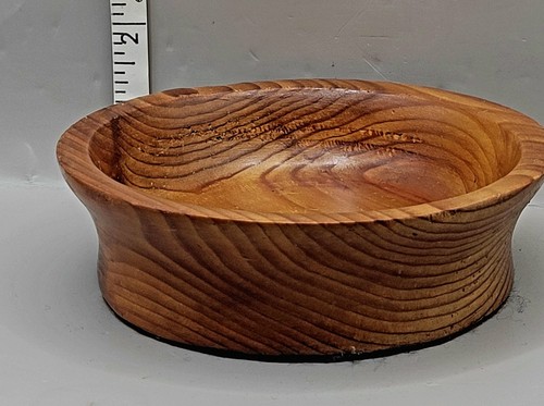 Vintage Hand-Turned Wooden Trinket Key Bowl Dish Felt Bottom Unique Grain - Picture 4 of 6
