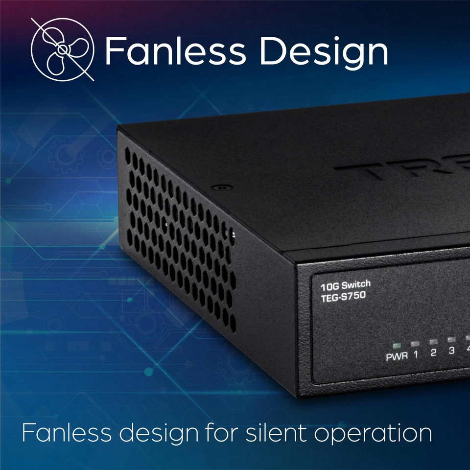 5-Port 10G Switch, TEG-S750, 5 x 10G RJ-45 Ports, 100Gbps Switching Capacity,... - Image 2 of 4