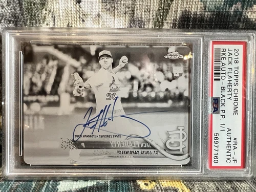 Jack Flaherty 2018 Topps Chrome Black Printing Plate 1/1 Auto!  #RA-JF PSA Auth