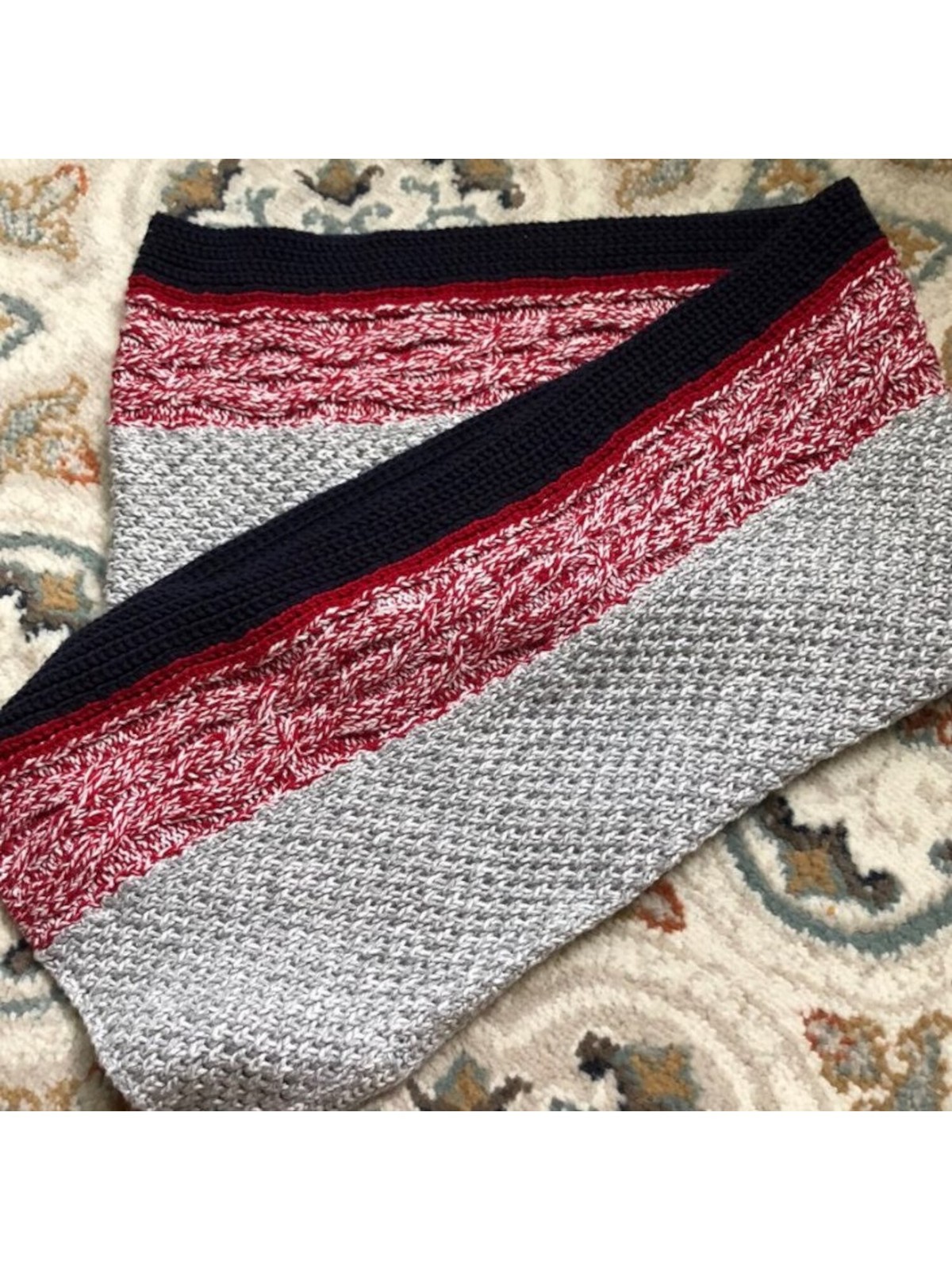 TOMMY HILFIGER Womens Gray Color Block Winter Scarf Cozy Plaid Wrap