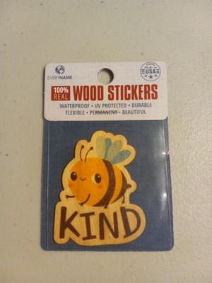 EveryName Bee Kind Wood Sticker