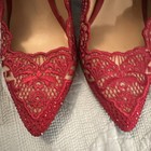 INC Macys Women’s Red Lace Rhinestone Pointed Toe Heels Pumps US 7 — photo 5