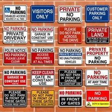 No Parking Metal Sign - Garage,Clamping, Private, Driveway, Disabled,Gate,Access