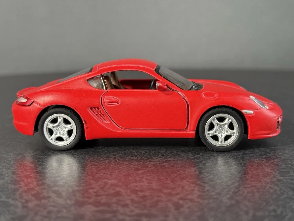 Литая модель автомобиля Porsche Cayman 3 с открывающимися дверями красная 1:32 Kinsmart 2015 - Изображение 4 из 4