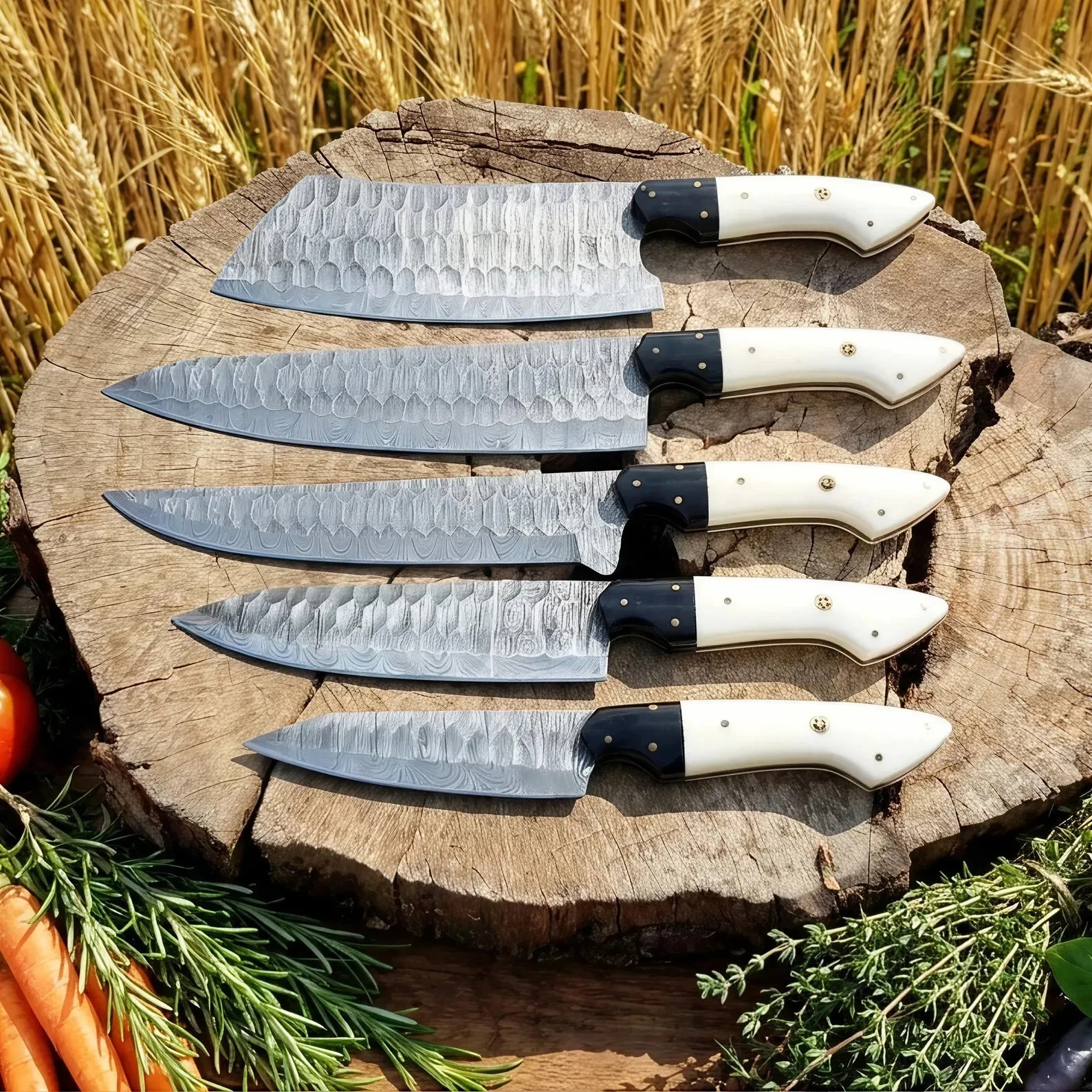 Custom Damascus Steel Kitchen Knife Set, Resin Handle Chef Knives, 5 PCS, BBQ
Opens in a new window