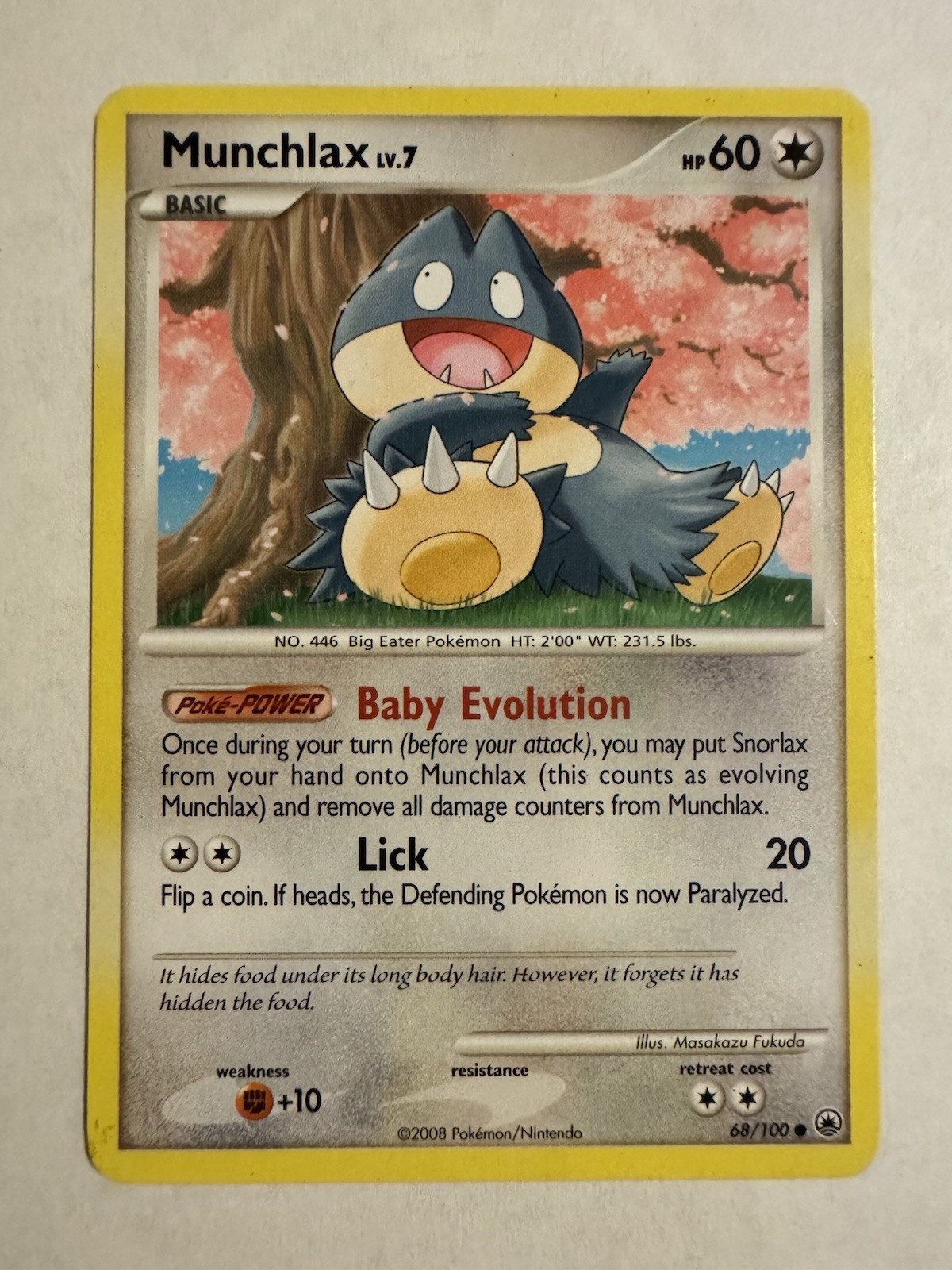 Pokémon Majestic Dawn Munchlax 68/100 MP/LP