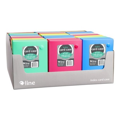 C-Line Index Card Case 4''x6''   Holds 200 Cards, Polypropylene, Assorted