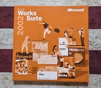 Microsoft Works Suite 2002 Software CD Sealed With Key
