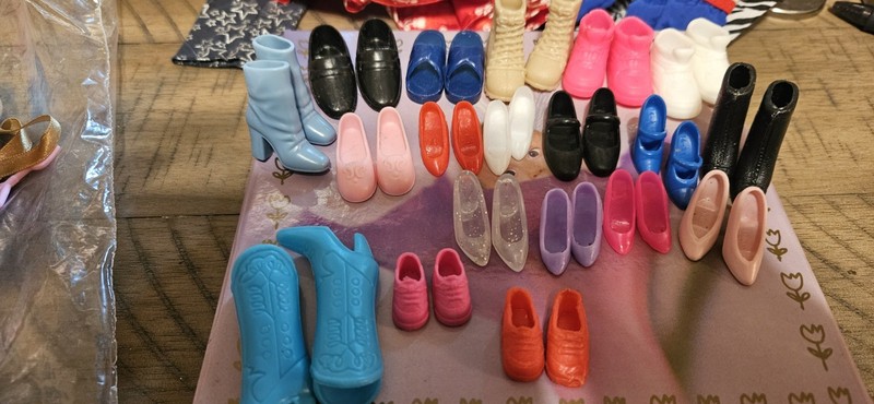 Large Lot Of Barbie Clothing, Shoes, And Accessories
