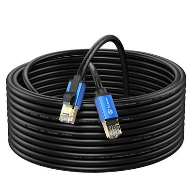 Cat7 Ethernet Cable 300ft Cat7 Outdoor Cable Triple Shielding Sstp 10gbps 600mhz