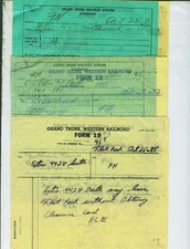 GRAND TRUNK WESTERN R.R. TRAIN ORDERS (16) FN (TRENTON) MICHIGAN  1982 - 1985.