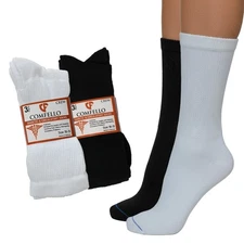 3-12 Pairs Mens Diabetic Crew Socks Circulatory & Non-Binding Cotton 9-11 10-13