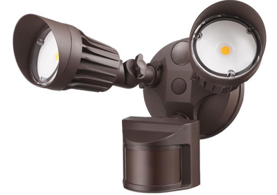 LEONLITE COB LED Security Light, Motion Sensor 2 Head BRZ, Bronze (3000K)