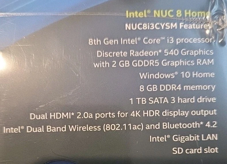 NUC8I3CYSM I3 8th Gen RADEON GDDR5 540 8GB 1TB SATA 4K HDR  - Image 4 of 4