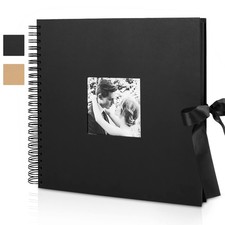 INNOCHEER Photo Album - Self Adhesive 80 Black Pages Large Scrapbook Wedding