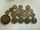 LOT 19 US SILVER COINS 1890 O MORGAN SILVER DOLLAR QUARTERS Mercury Dimes